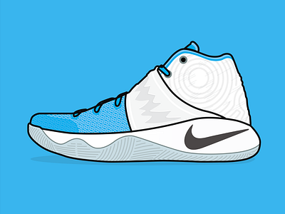 Kyrie 2 "Christmas" abominable snowman ballislife basketball christmas cyan illustration kicks kyrie kyrie 2 kyrie irving nba nike shoes sneakers uncle drew vector vector illustration