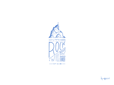 Vintage Church no.1 blue branding church cross design flat illustration jesus lettering logo minimal minimalist mountain print shapes sketch typography