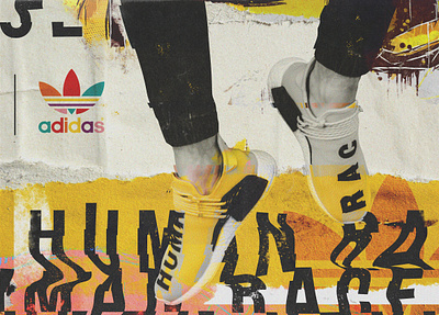 Adidas x Pharrell Williams HU branding design type typography