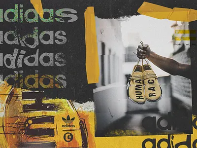 Adidas x Pharrell Williams HU branding design illustration type typography