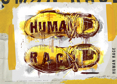 Adidas x Pharrell Williams HU branding design illustration type typography