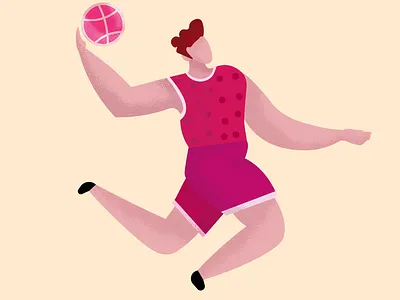Player Illustration design dribble shot flat flat art illustration minimal player players shot vector
