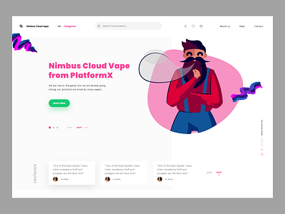 Nimbus Cloud Vape adobexd concept e commerce illustration landing page modern ui userinterface ux website