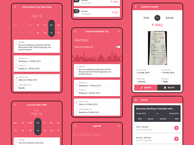 Travel Expense Tracker app bills calendar calendar ui concept design expense expense tracker travel travel app ui