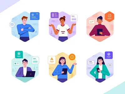 People Illustrations animation avatar dashboard dashboard ui flat graphic human icon illustration illustration art laptop man people product tablet toglas woman work workspace