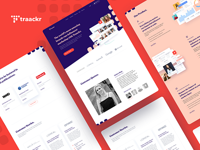 Traackr Website dashboard finance influencer landing page marketing platform social media ui ux website