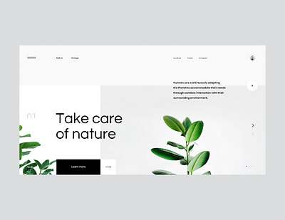 #74 Shots for Practice clean concept design environment flat grey home homepage leaf minimalism minimalist nature plant typography ui ux web website white