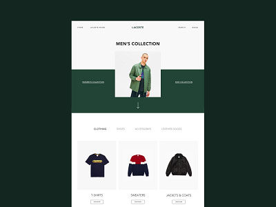 Lacoste - Online Store app azerbaijan baku clean clothings collection commerce design e commerce fashion landing page minimal online online store products shop ui ux web website