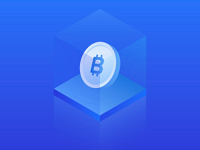 Bitcoin. Isometric bit coin icon. 3d banking bitcoin btc cloid crypto cryptocurrency design etherium ethnic exchange gradient illustration inspire isometric mining money neon platform trading