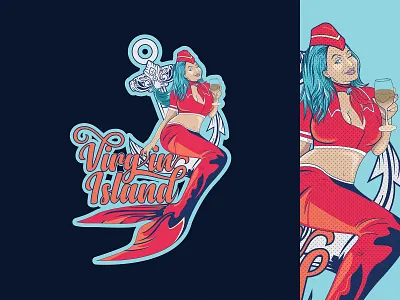 Virgin Island aqua aquatic background cartoon collection creature enchanted enchanting female fish girl girls group half fish half human human isolated ladies living mermaid