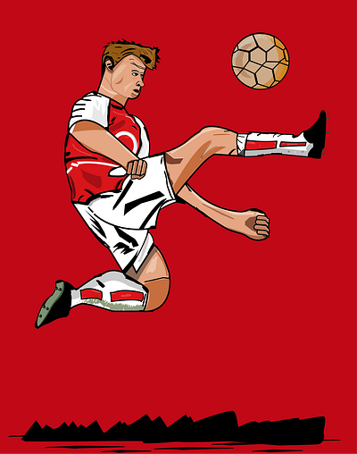 Illustration of Dennis Bergkamp arsenal arsenal fc art artwork caricature db db10 dennis bergkamp design flat football football artwork footballer design illustration illustrations illustrator vector vector artwork