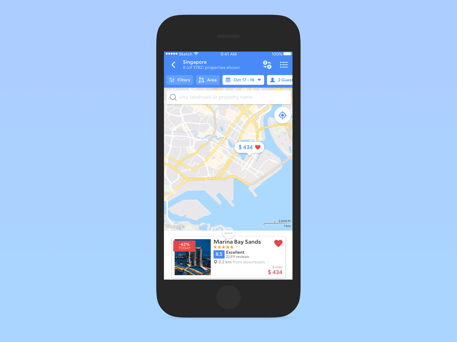 Prototype - Carousel and Bottom Sheet accomodation agoda animation framer google maps hotel booking hotel booking app map mobile mobile app prototype ux