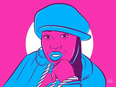 Color Misdemeanor - "Missy Elliot" adobe illustrator art design flat flat design illustration illustrator line art minimal music vector