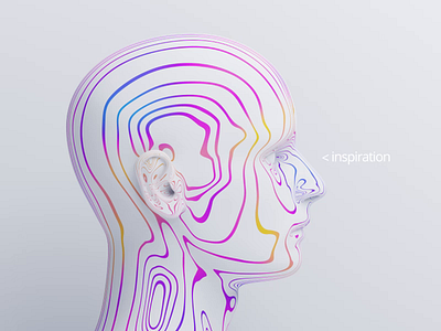 Inspiration 3d animation 3d render abstract face graphic design head human loop modern art motion design person shape