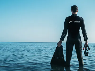 Finnsub - Deep Discovery diving logo logo design ocean product design see visual identity