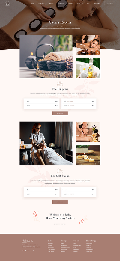 Rela - Spa WordPress Theme - Sauna Rooms agency beauty branding business creative gallery illustration mobile modern portfolio print product design responsive spa typography webdesign webdevelopment wordpress wordpress development