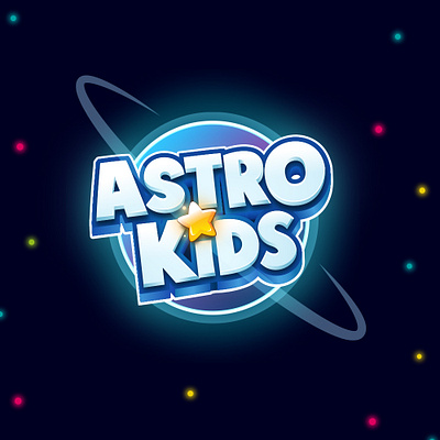 Astro Kids 3d logo boardgame boardgames cartoon logo illustration kids logo mobile game title design