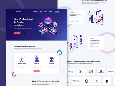 Landing page for AI Assistant 2020 ai ai landing ai landing apps dark dashboard design landing page ui ux