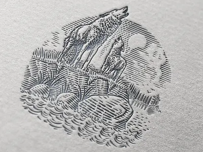 Wolves apostleislands grandportage greatlakes humdinger illustration isleroyal keweenaw lakemichigan lakesuperior logo michigan nationalpark picturedrocks superior wolf wolves