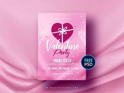 Valentines Day | ‎Free Flyer PSD adobe photoshop flyer psd flyer templates free download free flyer free psd graphic design invites love cards photoshop pink valentine valentine day valentinesday