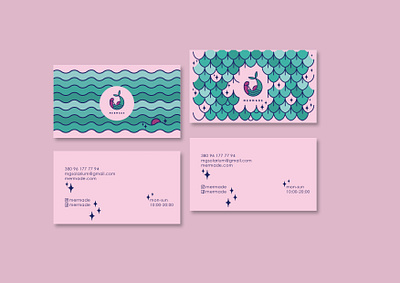 Business card - MERMADE branding design illustration lettering print print and pattern typography vector