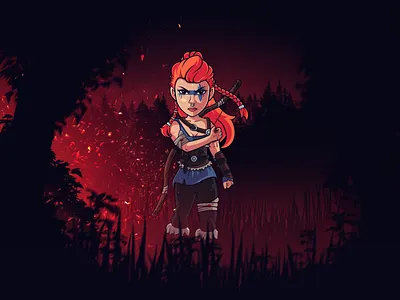 Rikke - The Dogman’s daughter archer bowman character character design creative dark design fanart fantasy flat guardian illustration illustrator north photoshop vector viking warrior