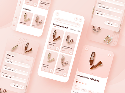 Classic Foot Store - Women's Foot Wear App #2 app clean design design ecommerce fashion fashion app figma flat footwear mobile mobile app neumorphism shoes store store app ui ux women