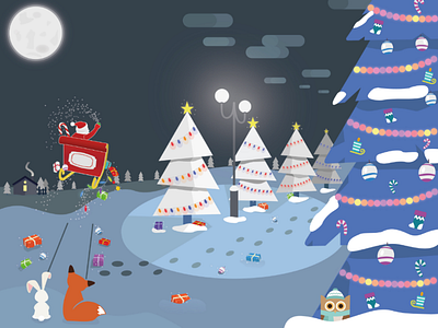 New Year Night design flat illustration new year vector