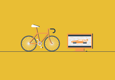 What I like Series #3 back to the future bicycle bike design illustration minimal movie orange simple tv vector