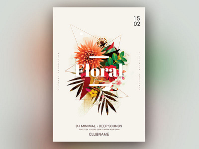 Floral Flyer design download floral flowers flowershop flyer graphic design graphicriver natural photoshop poster psd template