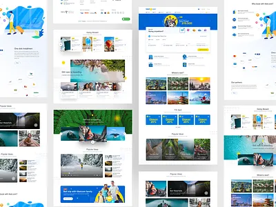 tiketcom landing page exploration agency attraction branding car rental card clean desktop destination event flight homepage hotel illustration landingpage product design train travel ui userinterface