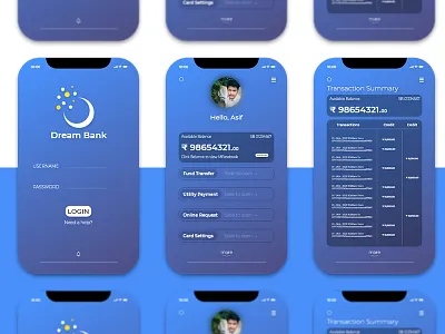 Mobile Banking Minimal Design adobexd branding design flat illustration logo minimal ui uiux vector