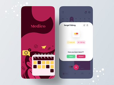 Medicine Reminder App 2020 app concept app design app designer app designers best designer colorful app component design inspiration illustraion medical medicine minimal mobile application mufidul islam tapadar productdesign typography uidesign uxdesign