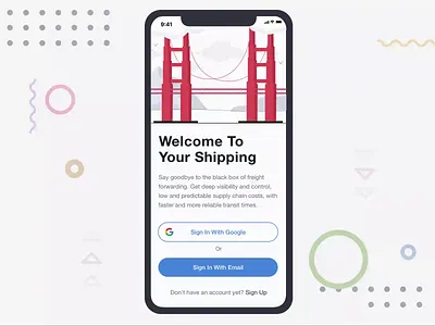 Daily UI 001 Sign in screen animation application dailyui golden gate golden gate bridge login logistics mobile signup simple slideout ui uiux