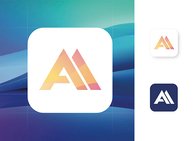 AA Logo design design flat icon initials logo ui