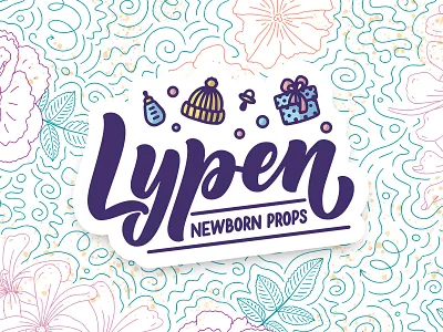 Logotype "Lypen" boutique logo brending design etsy hand drawn illustration kids lettering lettering art logo logotype newborn online shop poster print props typography