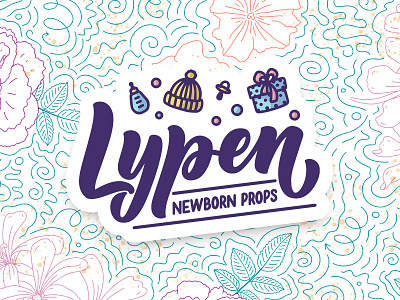 Logotype "Lypen" boutique logo brending design etsy hand drawn illustration kids lettering lettering art logo logotype newborn online shop poster print props typography