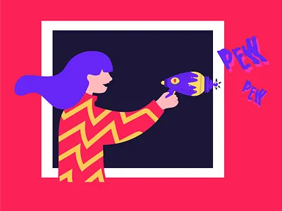 Actions girl illustration