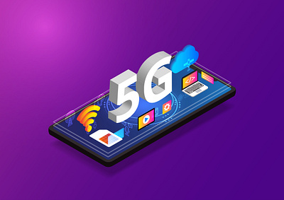 Isometric 5G technology 5g app cloud communication connection design digital flat icon illustration iot isometric mobile phone smartphone technology ui user interface vector wifi wireless