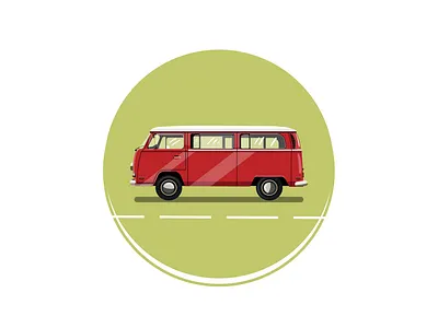 Volkswagen Bus bus design flat illustration flatdesign graphicdesign icon illustration illustrator retro van vectorart vintage vw bus vw van