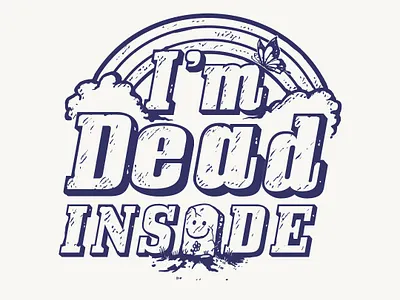 dead inside apparel art clasic clothing dead drawing hipster rainbow retro sarcastic satire tomieo tshirt design vintage