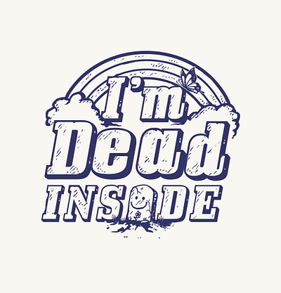 dead inside apparel art clasic clothing dead drawing hipster rainbow retro sarcastic satire tomieo tshirt design vintage