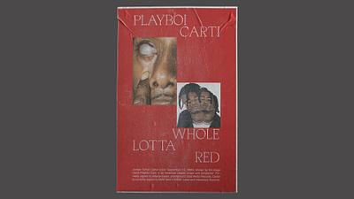 Playboi Carti Whole Lotta Red Poster #2 clean design flat graphic design lettering minimal mockup music photoshop poster poster design print print design red type typography