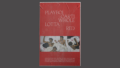 Playboi Carti Whole Lotta Red Poster #1 clean design flat graphic design lettering minimal photoshop poster poster design print print design red type