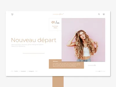 Homepage - fashion blog app design flat interface minimal ui ux web