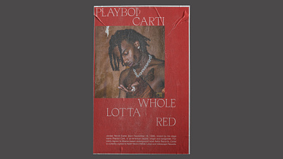 Playboi Carti Whole Lotta Red Poster #3 clean design flat graphic design lettering minimal mockup music photoshop poster poster design print print design red type