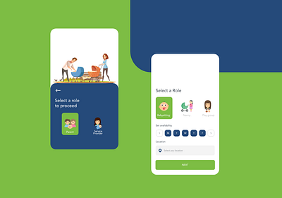 Babysitter App adobe illustrator adobe xd adobexd app app ui booking app colorful design homepage minimalist ui ux