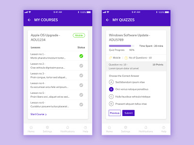 Course & Quiz Screen Design android apple button clean daily ui dribbble best shot icon interface iphone layout lesson mobile app page progress bar question simple tag ui ux windows