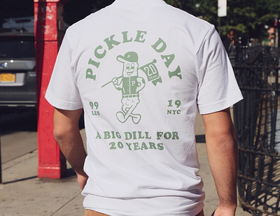 Pickle Day - 20th Anniversary Logo branding branding design cooper black design flat graphic design illustration illustrator logo merch minimal nyc pickle shirt street streetwear tshirt