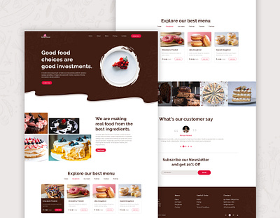 Yummy Dessert Landing page clean landing page design dessert homepage landing page design minimal ui ui design ux design visual design website